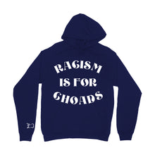 Load image into Gallery viewer, Racism Is For Choads Navy Hoodie
